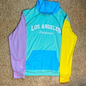 Mens Los Angeles color block hoodie